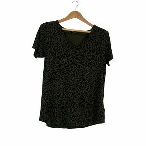 DEAR JOHN • V Neck • Olive Leopard • Medium
